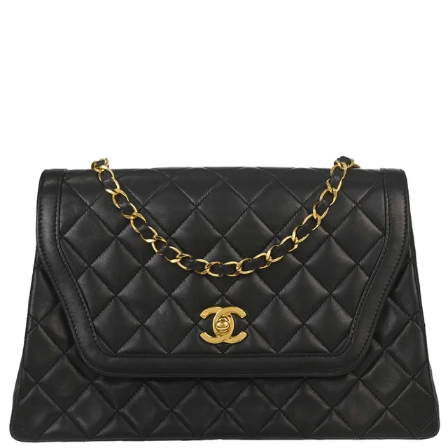 Chanel 1989-1991 Black Lambskin Shoulder Bag in Black Lambskin from AMORE Vintage Tokyo