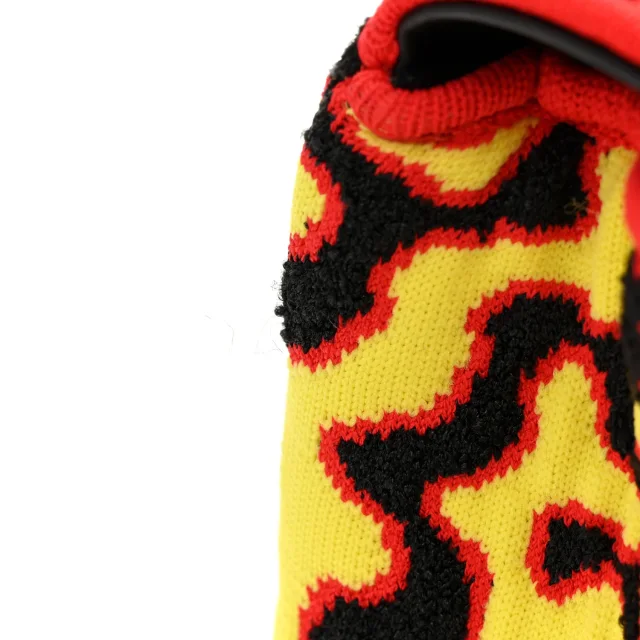 Chanel Fibers Magma Maxi Flap Yellow Black Red in Black Tweed from FASHIONPHILE, photo 9 of 11