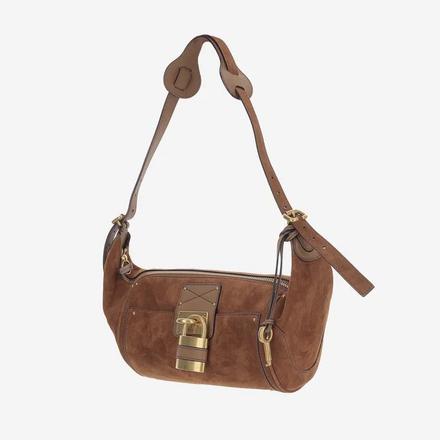 Chloé Paddington Shoulder Bag — Brown Suede in Brown Suede from HEWI