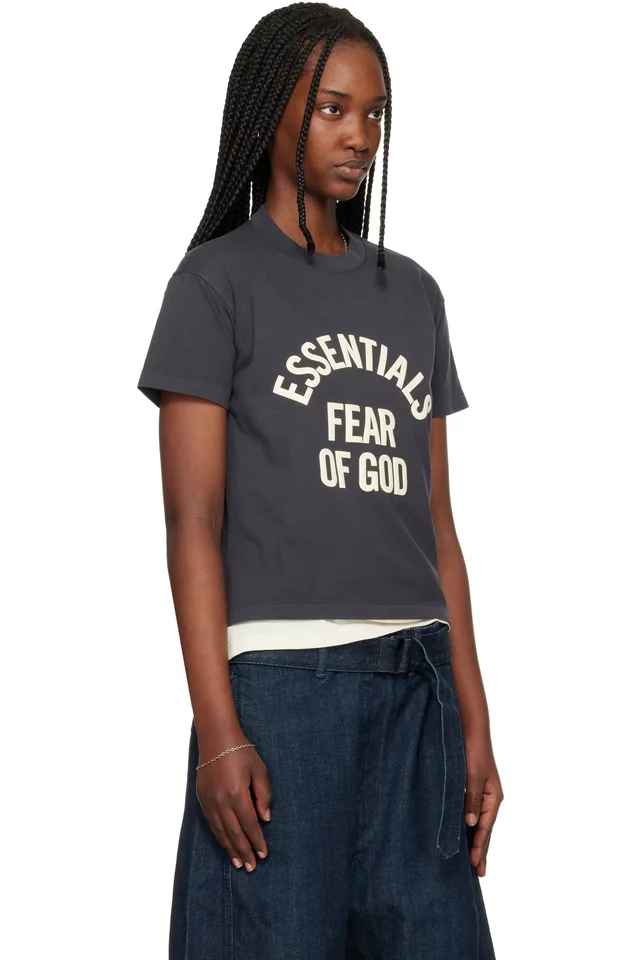 Fear of God ESSENTIALS Black Campus Classic Short Sleeve T-shirt, photo 2 of 4 from SSENSE