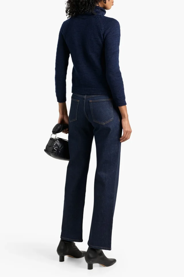 Proenza Schouler Ellsworth Belted High-Rise Straight-Leg Jeans in Dark denim, photo 3 of 4 from THE OUTNET