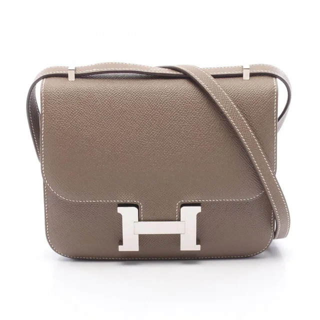 Hermès Shoulder Bag Constance 3 Mini Etoupe Calfskin in Taupe Calfskin from The Reluxe