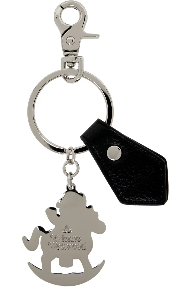 Vivienne Westwood Silver & Black Rocking Horse Teddy Keychain, photo 2 of 2 from SSENSE