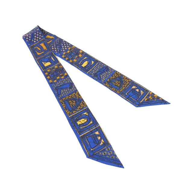 Hermès Twilly Scarf Blue in Blue Silk from The Reluxe