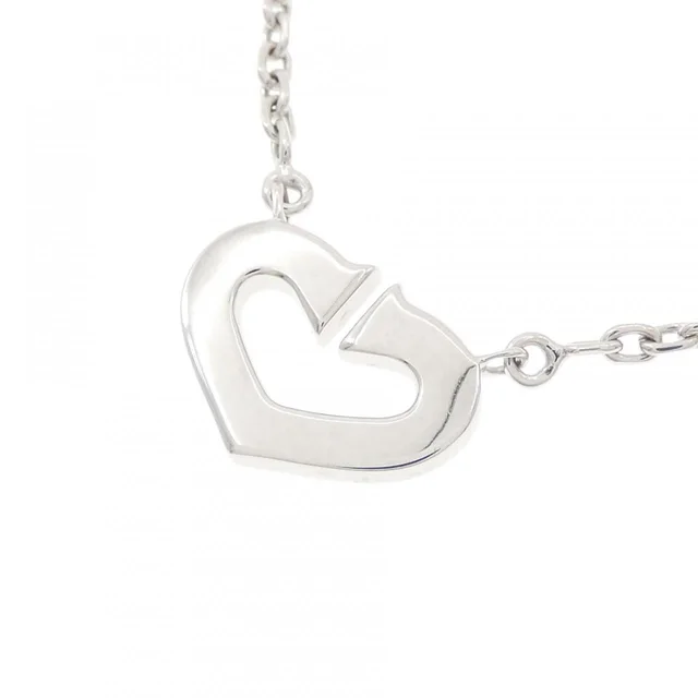 Cartier C Heart 18K White Gold Diamond Necklace in White from LuxUness, photo 2 of 2