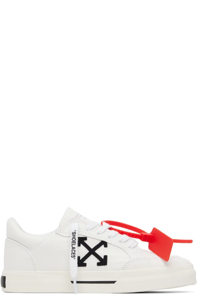 White Vulcanized Low Canvas Sneakers