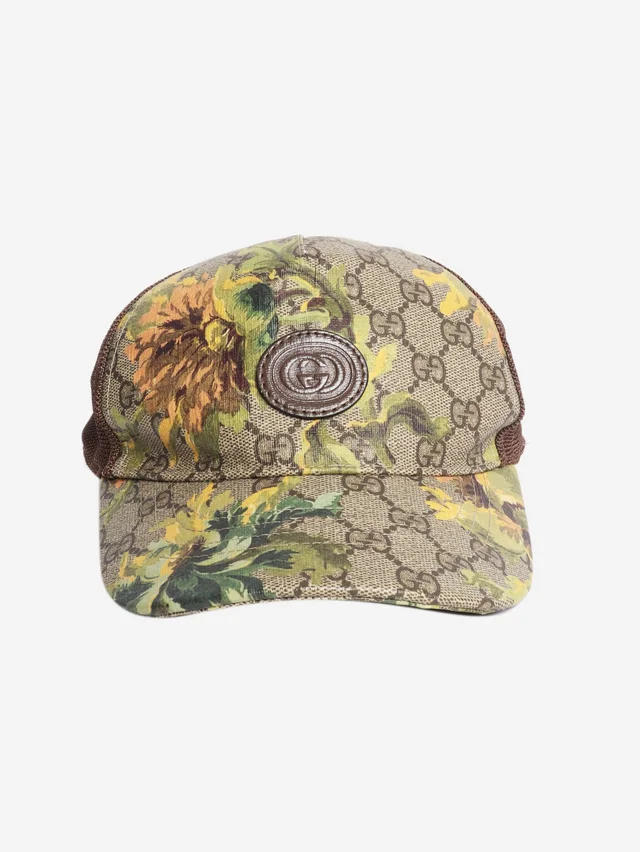 Gucci Brown GG floral cap - size M in Brown from Sign of the Times