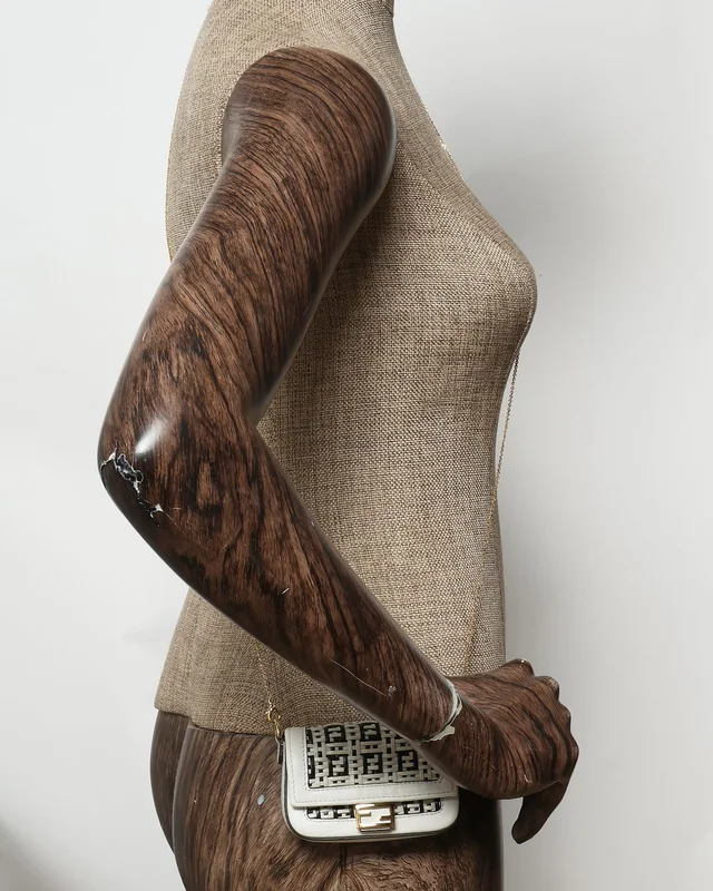 Fendi Woven FF Nano Baguette Charm Chain Bag in Woven leather from A Retro Tale, photo 4 of 4