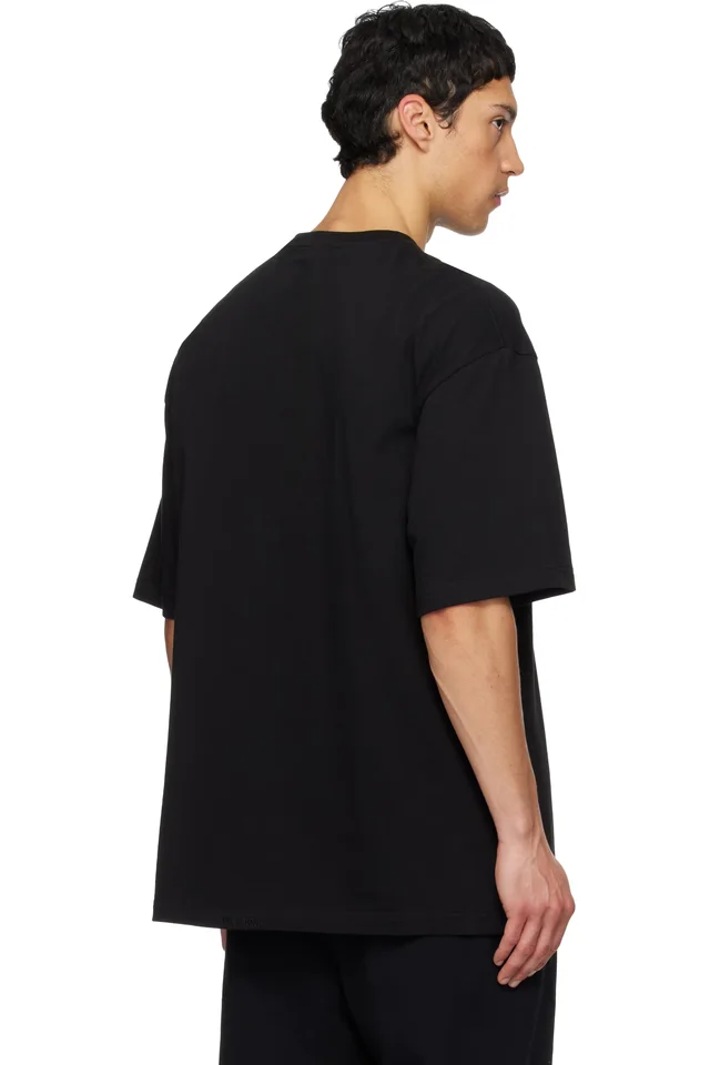 Black 'WE11DONE' Multi Logo T-shirt, photo 3 of 4 from SSENSE