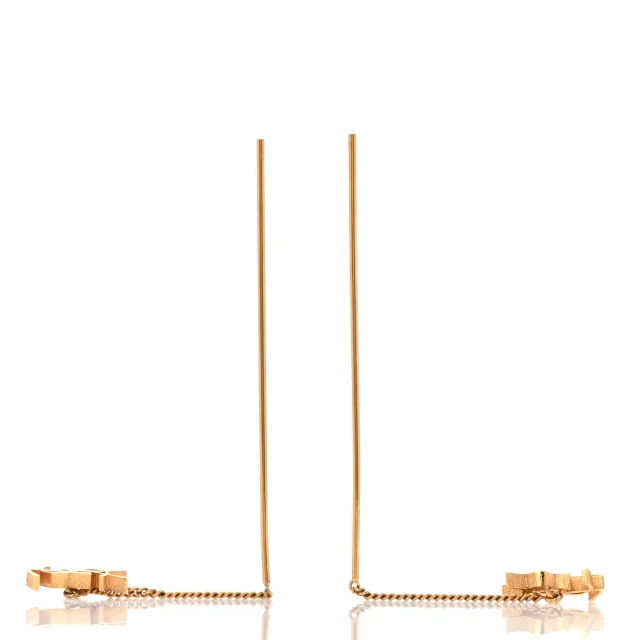 Saint Laurent Metal Opyum Threader Earrings Gold in Gold from FASHIONPHILE, photo 3 of 4