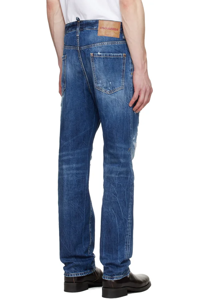 Dsquared2 Blue Medium Ripped Wash 642 Jeans, photo 3 of 3 from SSENSE