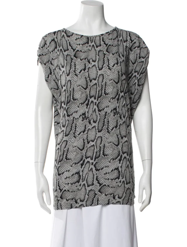 Stella McCartney Animal Print Crew Neck Top in gray from The RealReal, photo 1 of 1