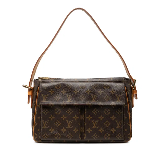 Brown Louis Vuitton Monogram Viva Cite GM Shoulder Bag in Brown Coated canvas from Designer Revival