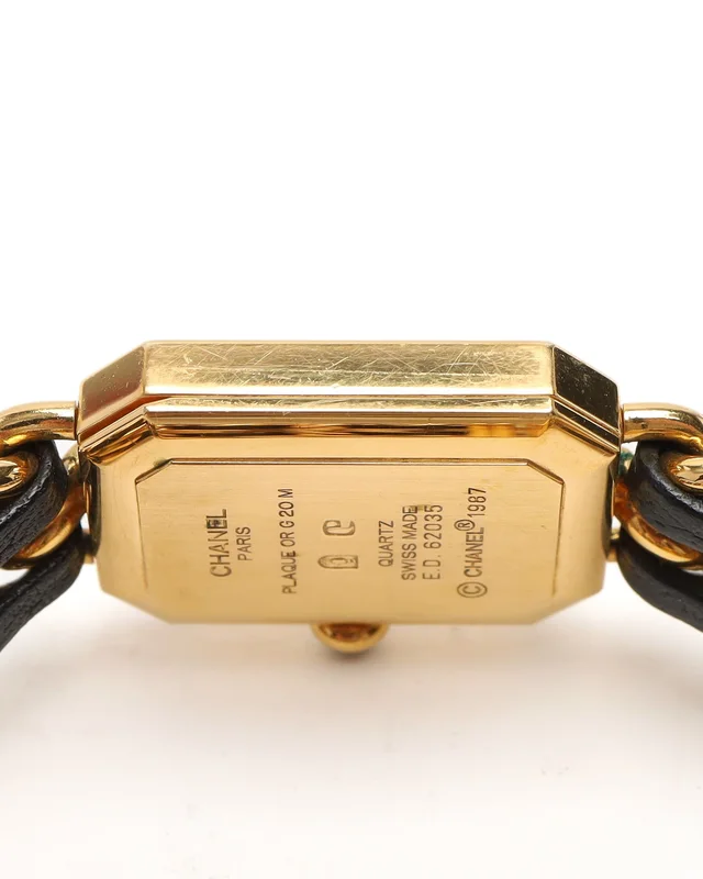Chanel Première L 20mm Gold-Plated Black Dial Quartz Watch in Black Woven leather from A Retro Tale, photo 6 of 8