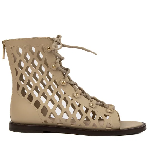 Dior Beige D-trap Sandals - Size 39.5 in Beige Calfskin from Labellov