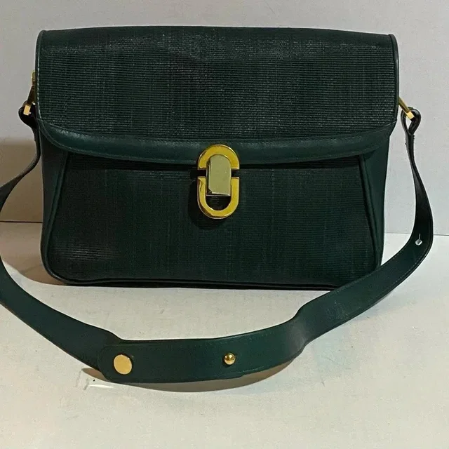 Comtesse Horse Hair Knitted Leather Shoulder Handbag in green Leather from Poshmark