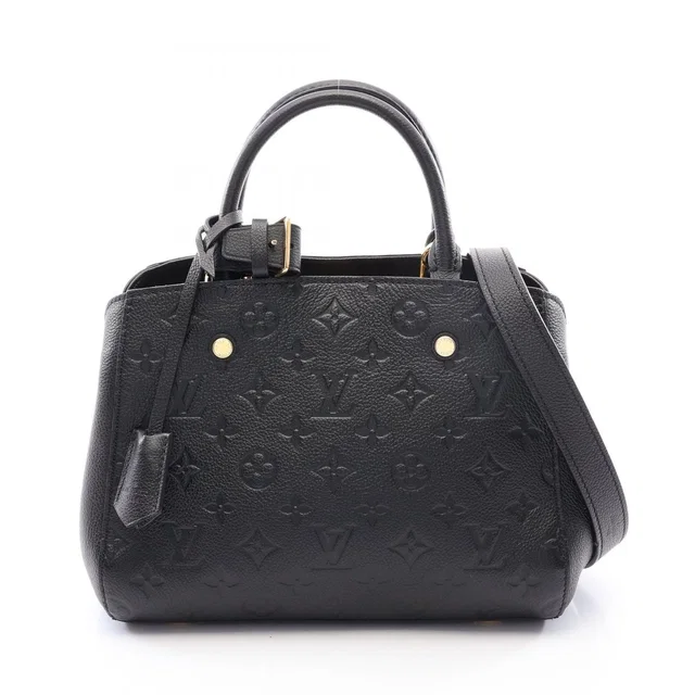 Louis Vuitton Handbag Montaigne BB Monogram Empreinte Noir 2-Way Leather in Black Leather from The Reluxe