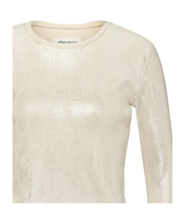 Maison Margiela Silver Print Long-Sleeve Top, photo 2 of 9 from SENSER