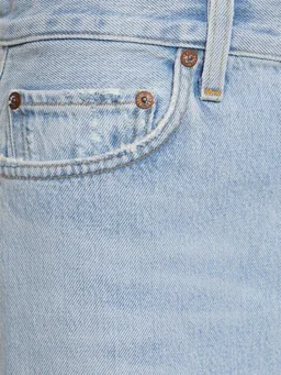 Agolde Denim Mini Skirt in 100% Cotton, photo 4 of 5 from LUISAVIAROMA