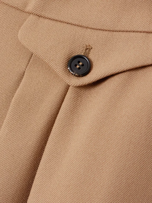CHLOÉ Pleated wool-gabardine wide-leg pants in tan 100% Virgin Wool, photo 4 of 4 from NET-A-PORTER (Canada)