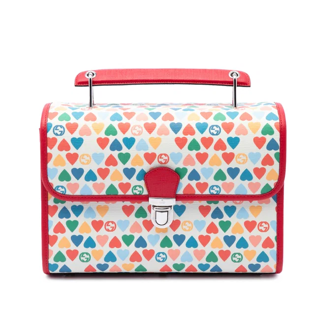 Red Gucci Childrens Coated Canvas Heart Handbag in Red Coated canvas from Designer Revival