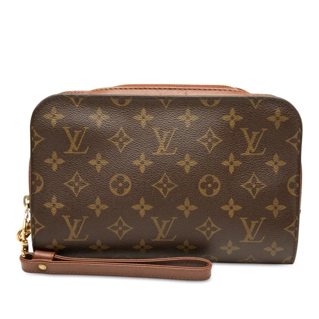 Brown Louis Vuitton Monogram Orsay Clutch Bag in Brown Coated canvas from Designer Revival