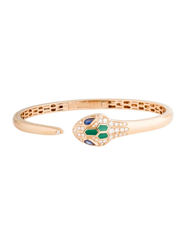 Bvlgari 18K Diamond, Sapphire & Malachite Serpenti Seduttori Bracelet, 7" in multicolor from The RealReal