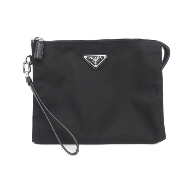 Prada プラダ 2NE789 ポーチ in NERO(ネロ) / SILVER(シルバー)金具 TESSUTO / SAFFIANO from KOMEHYO