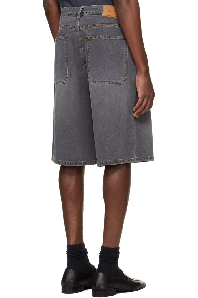 Solid Homme Gray Bermuda Denim Shorts, photo 3 of 4 from SSENSE