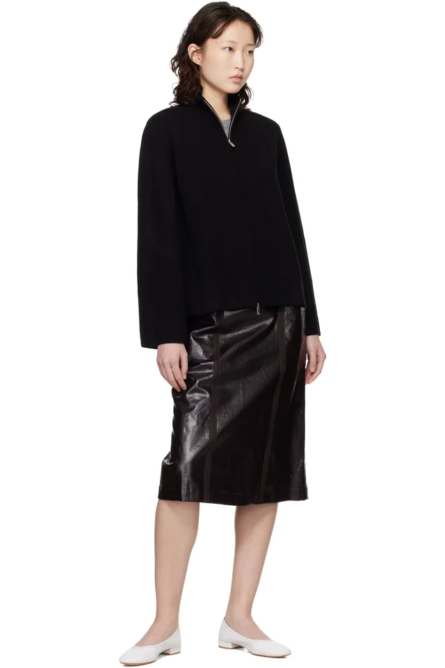 Loulou de Saison Black Gabi Zipped Cashmere Sweater, photo 4 of 4 from SSENSE