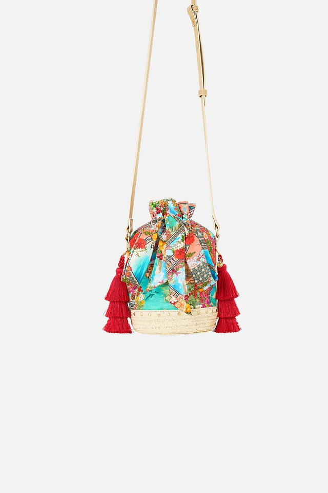Camilla eBoutique TIE TOP BUCKET BAG WITH TASSELS MEET ME IN MALLORCA from CAMILLA, photo 1 of 1