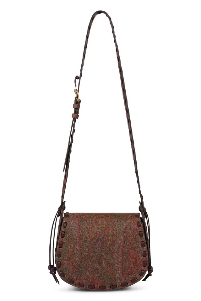 Etro Drya Arnica Crossbody Bag — Brown Cotton in Brown Calfskin from HEWI