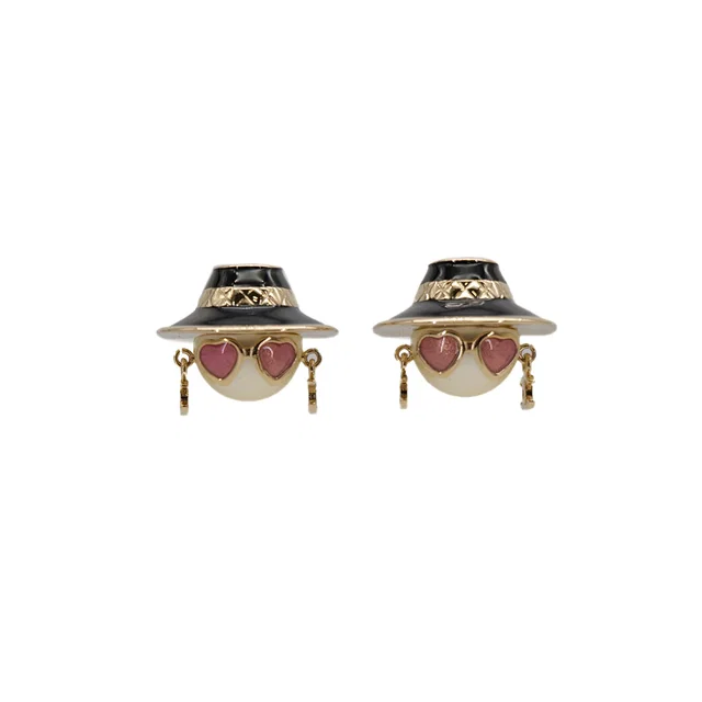 Chanel Earrings Doll Motif Cocomark Faux Pearl Gold Accessory B25B in Gold from Luxury Promise