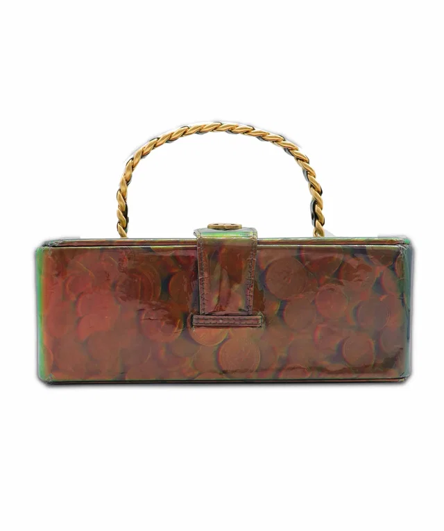 Chanel Vintage Coin Pattern Hand Bag Green Enamel in Green from Luxury Promise