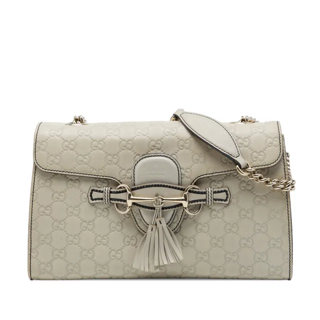 Brown Gucci Medium Guccissima Emily Shoulder Bag in Brown Leather from Designer Revival