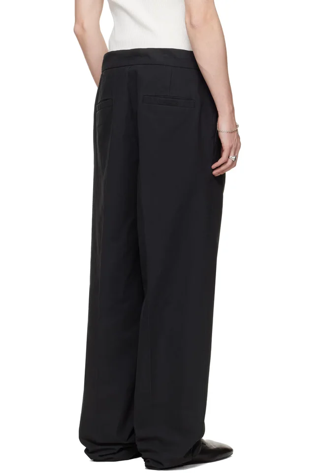 Fear of God ESSENTIALS Black Pleat Front Trousers, photo 3 of 4 from SSENSE