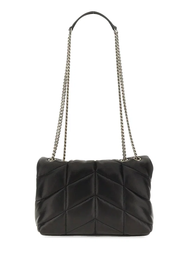 Saint Laurent Puffer Toy Shoulder Bag — Black Lamb Leather in Black Lambskin from HEWI