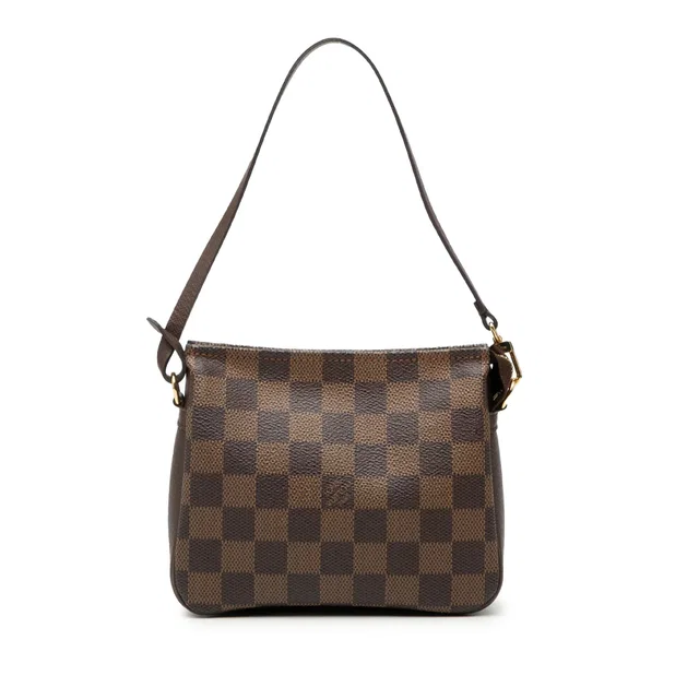 Brown Louis Vuitton Damier Ebene Trousse Pochette Handbag in Brown Canvas from Designer Revival