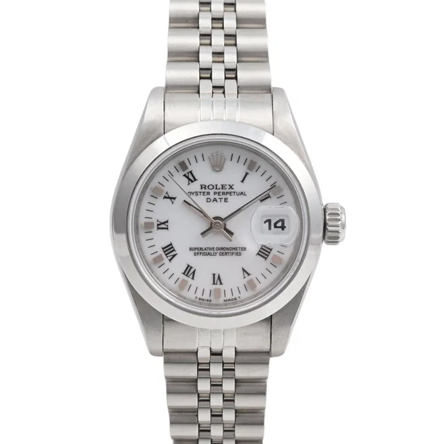 Rolex Circa 1997 Oyster Perpetual Date 26mm 69190 Automatic White in White from VINTAGE QOO TOKYO