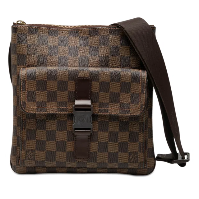 Brown Louis Vuitton Damier Ebene Pochette Melville Crossbody Bag in Brown Canvas from Designer Revival