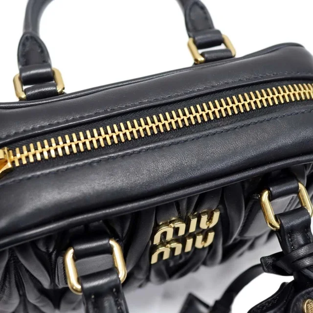 Miu Miu Arcadi Matelasse Bag Leather Black in black Leather from Poshmark, photo 8 of 10