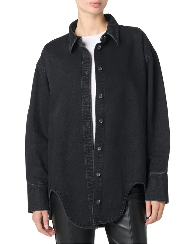 HUDSON Jeans Denim Shirt With Hem Detail, image 1 of 1 from Rue La La