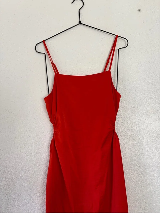 Christian Lacroix Burnt Orange Slip Dress With Adjustable Spaghetti Straps in red from Poshmark