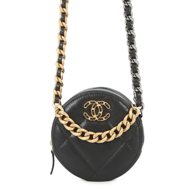 Chanel CHANEL19 Round ChainShoulder Bag BlackAP0945 Lambskin in Lambskin from GALLERY RARE