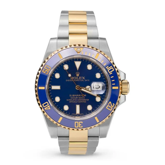 Rolex Submariner Date Automatic Chronometer Blue Dial Mens Watch 16613 BLSO in yellow|blue|silver|gold|gray from Jomashop.com
