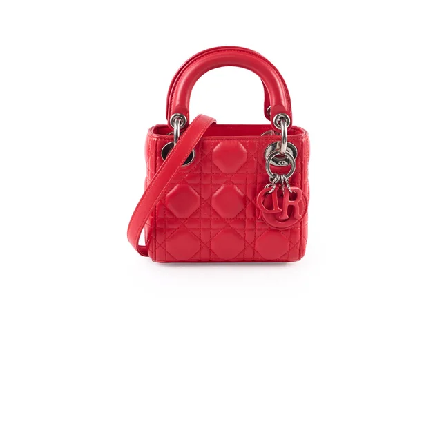 Lady Dior Micro Red in Red Lambskin from The Purse Affair