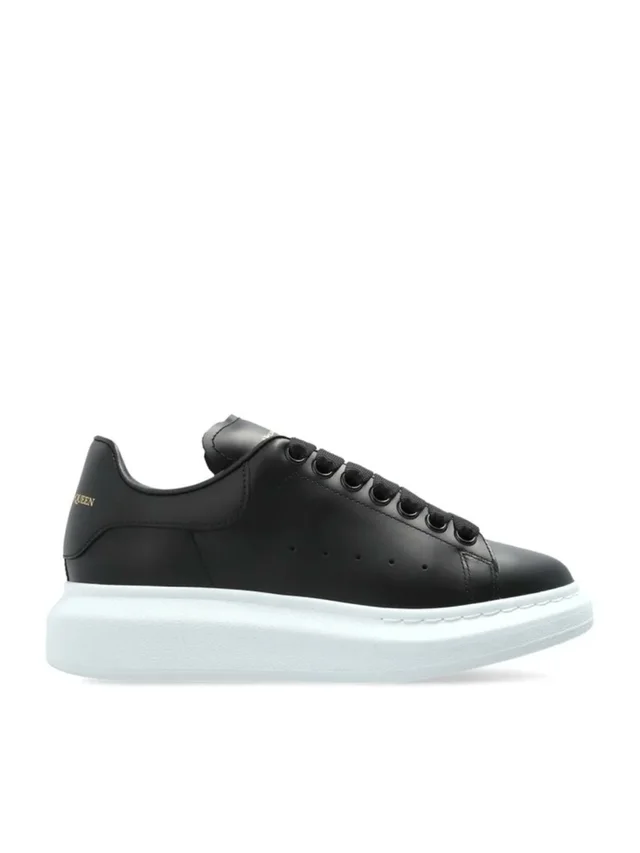 Alexander McQueen Black Leather Platform Sneaker With White Sole in black|white Leather from Poshmark