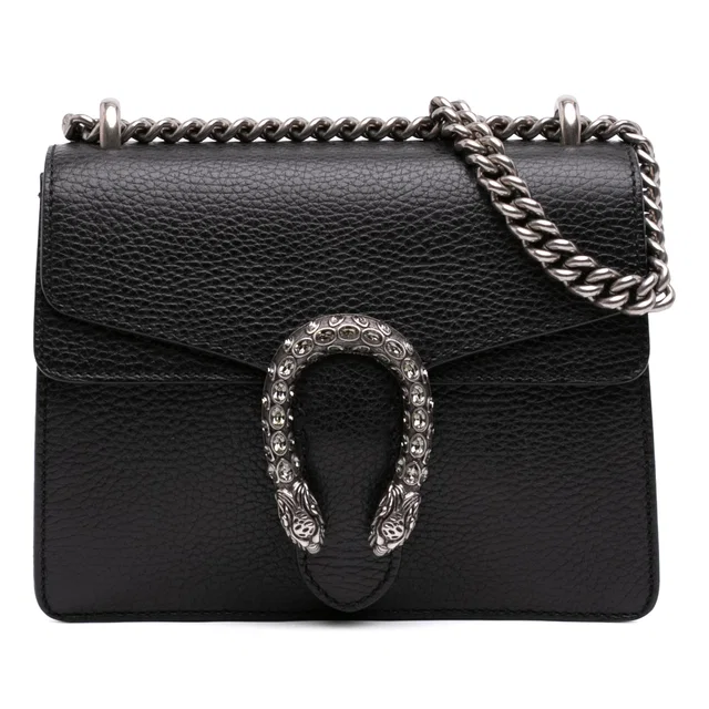 Black Gucci Small Calfskin Dionysus Crossbody in Black Calfskin from Designer Revival