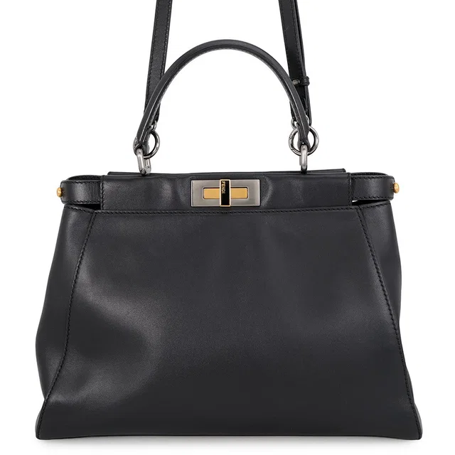 Fendi Peekaboo 2way Handbag Black8BN226 Leather Size regular in Leather from GALLERY RARE