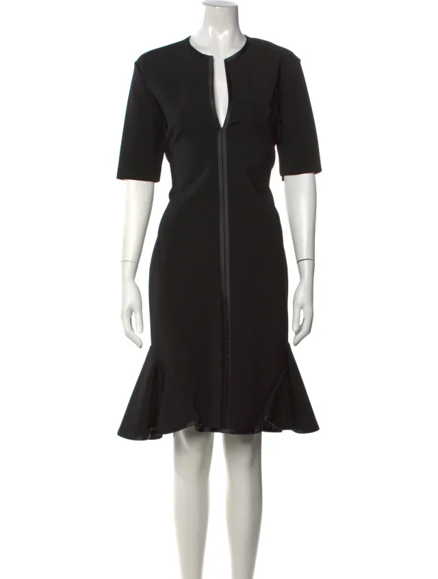 Givenchy Plunge Neckline Knee-Length Dress w/ Tags in black from The RealReal